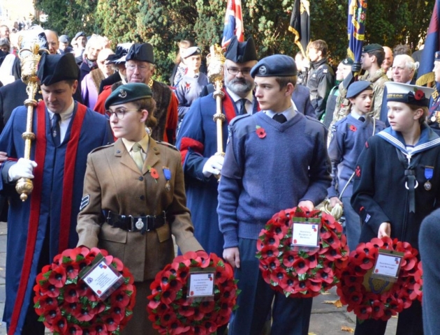 Remembrance Sunday 2019 entering St Mary's Church