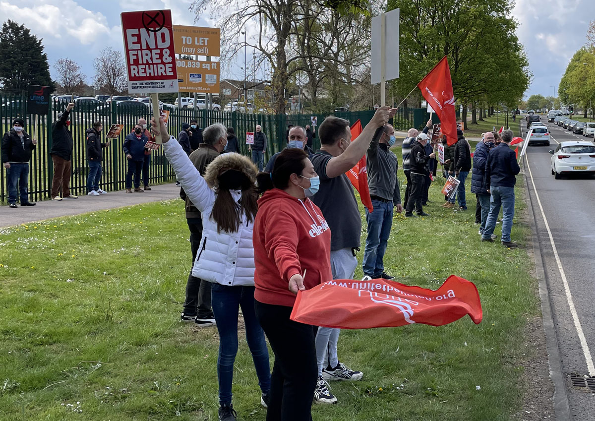JDE workers receive support as they protest outside coffee factory