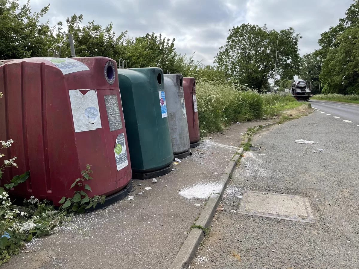 Bottle bank closing due to continual fly tipping 